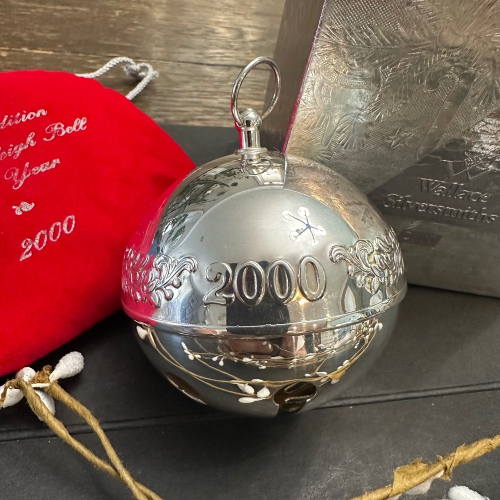 Wallace Silversmith 2000 Annual Sleigh Bell Ornament Vintage With Box